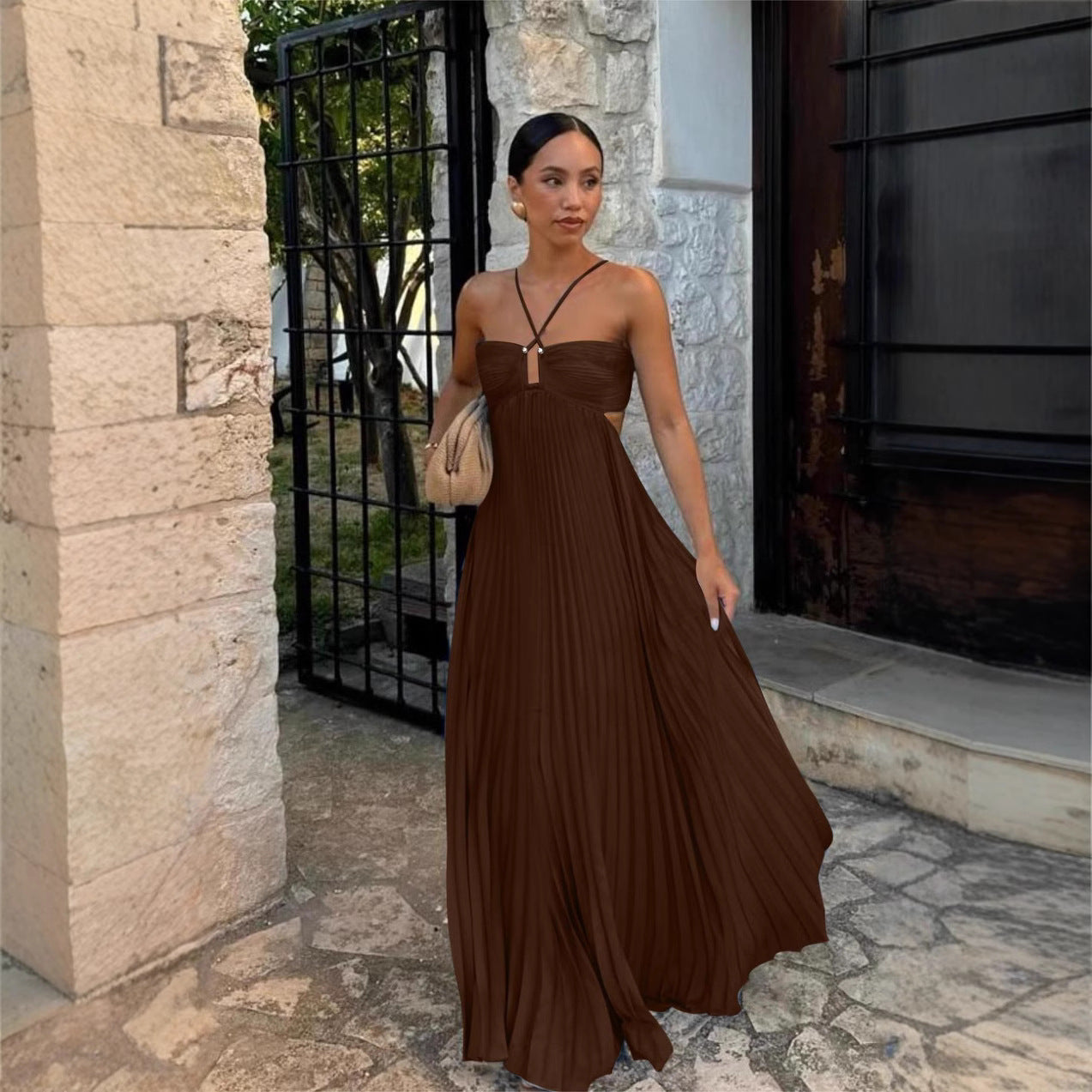 Elyra – Robe Plissée Élégance Soirée