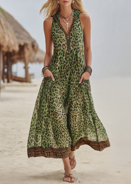 Roaa - Robe bohème léopard élégante