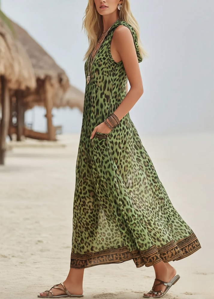 Roaa - Robe bohème léopard élégante