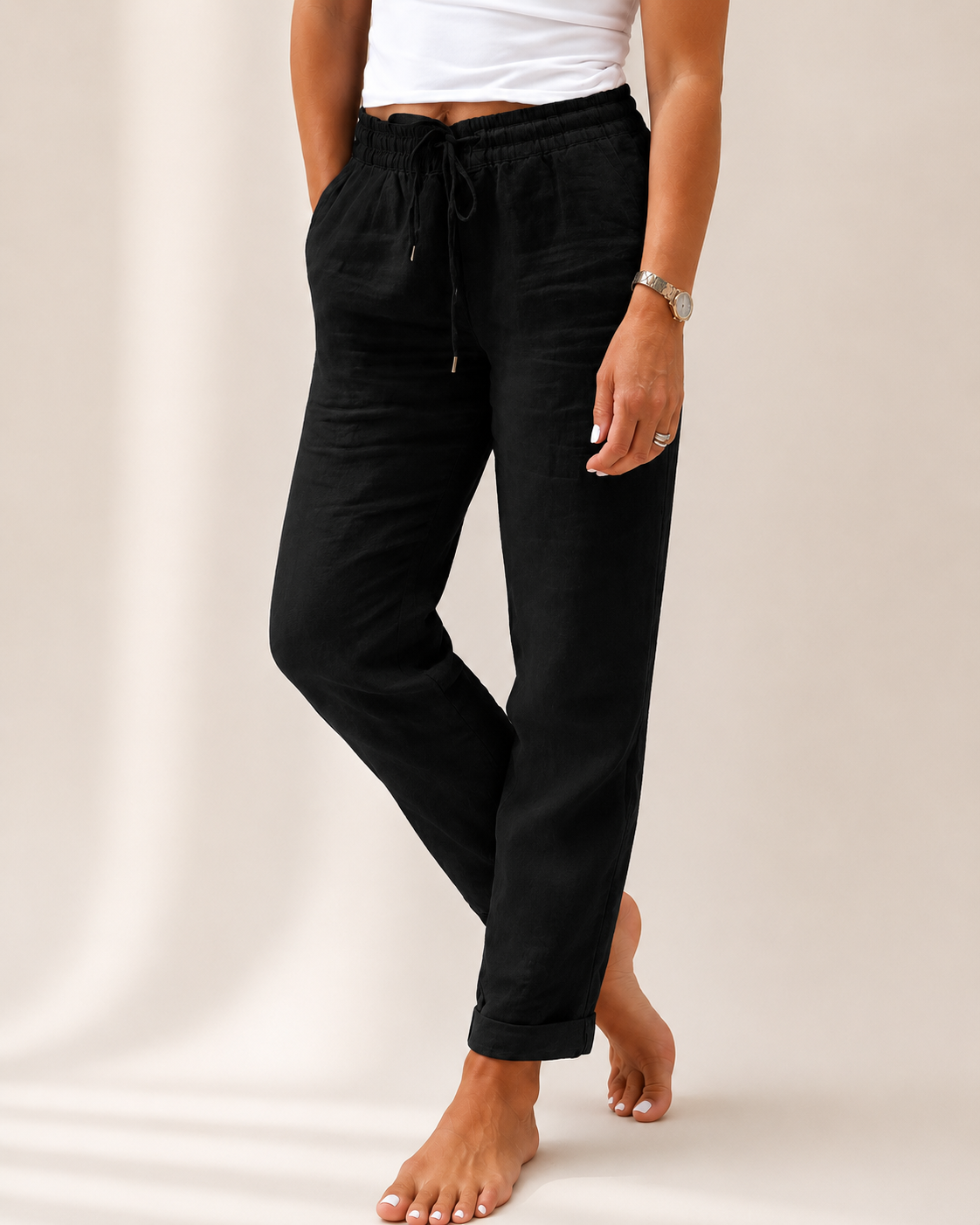 Élina – Pantalon Lin & Coton