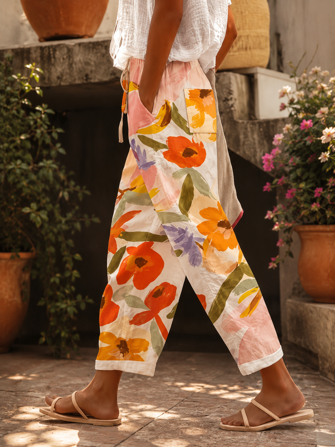 Sorelia™ | Pantalon Bohème Fleuri