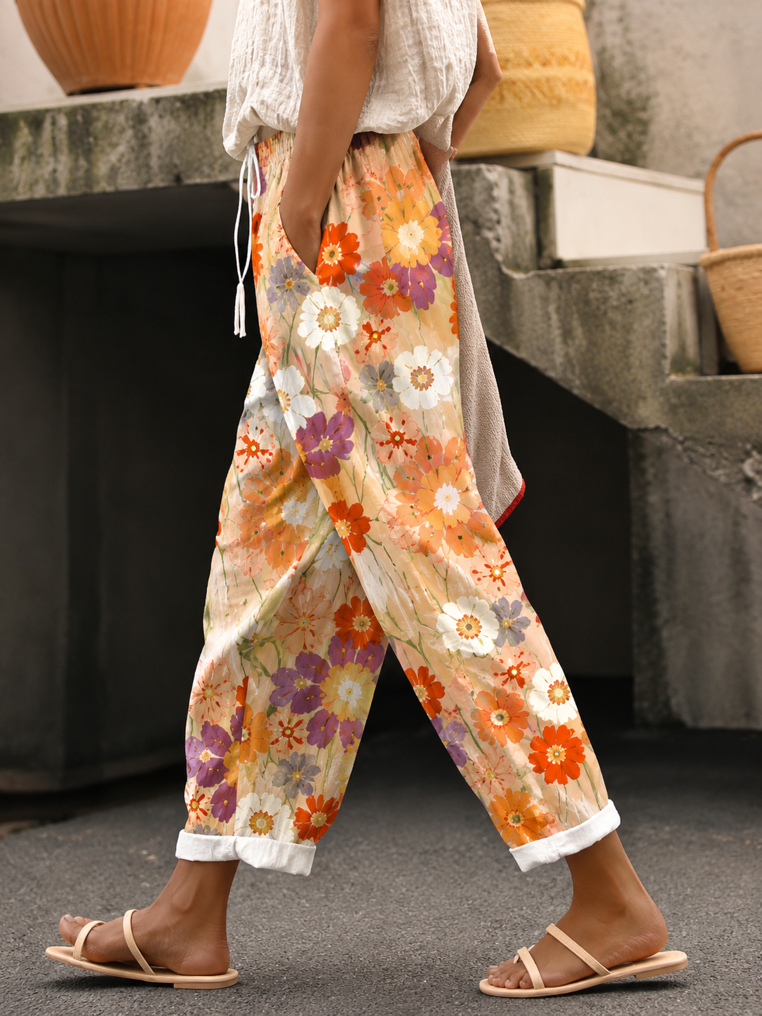 Sorelia™ | Pantalon Bohème Fleuri