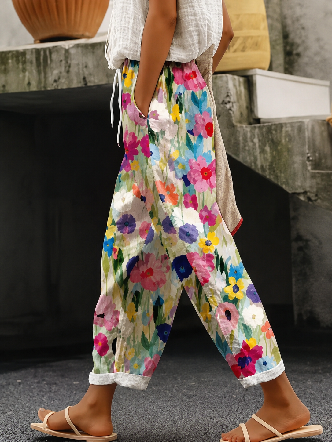 Sorelia™ | Pantalon Bohème Fleuri