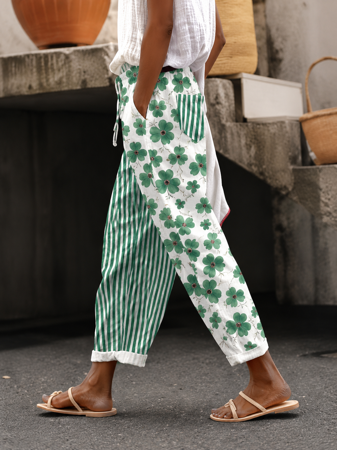 Sorelia™ | Pantalon Bohème Fleuri