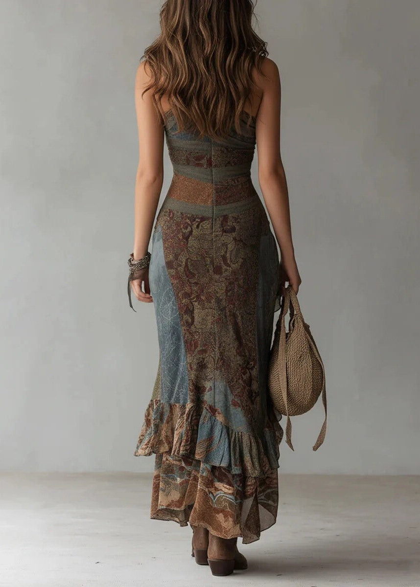 Éloïra - Robe asymétrique imprimé bohème
