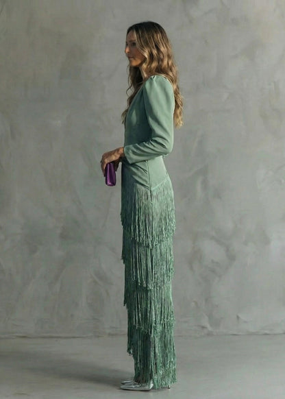 Clara - Robe Élégante à Franges